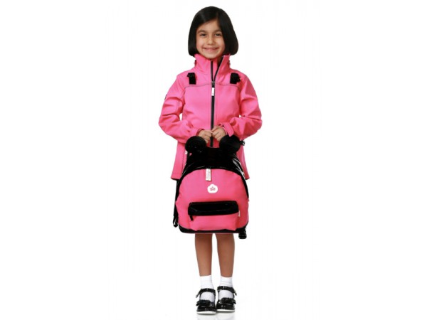Kız Çocuk Soft Shell Çantalı Mont - Pembe