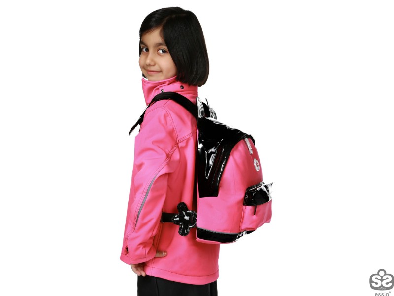 Kız Çocuk Soft Shell Çantalı Mont - Pembe