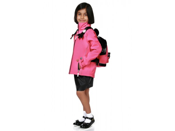 Kız Çocuk Soft Shell Çantalı Mont - Pembe